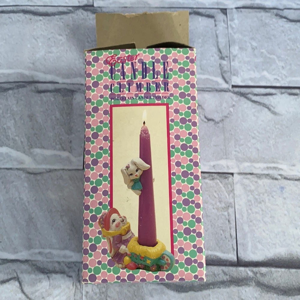 Eastern candle climber porcelain candle holder